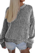 Striped Print Ribbed Trim Round Neck Sweater